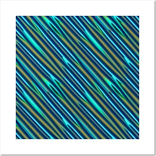 Abstract Blue Lines Posters and Art